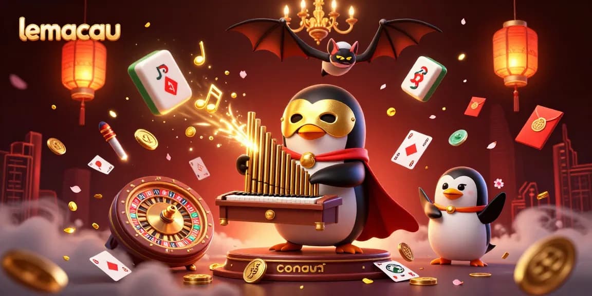 Experience lemacau's thrilling live casino action with this vibrant, atmospheric digital illustration.