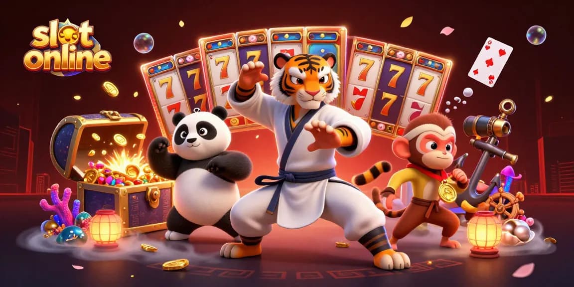 Bermain slot online dengan karakter kartun 3D menarik, termasuk harimau kung fu dan teman-teman, penuh permainan yang mengasyikkan.