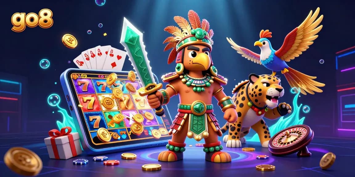 Engage in thrilling gaming at go8, featuring vibrant characters and exciting slot game elements.
