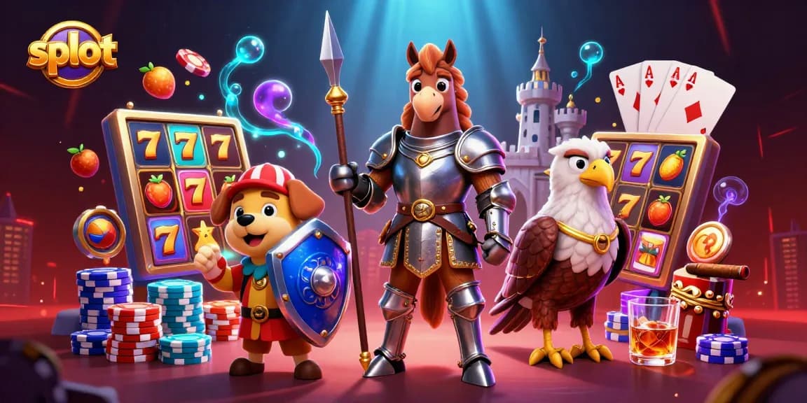 Spin the slot reels with medieval characters in a dynamic 3D casino scene, capturing excitement and energy.