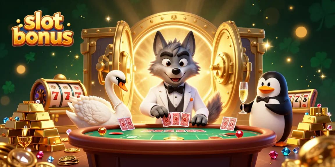 Experience thrilling wins with slot bonus features in an exciting casino scene.