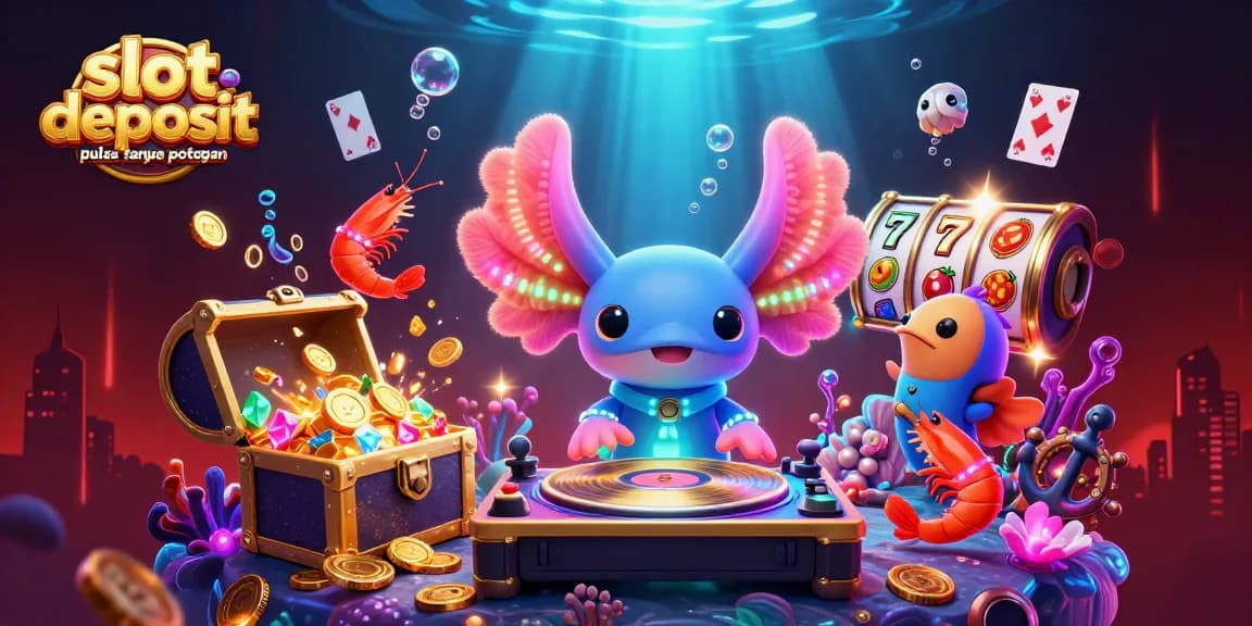 Menangkan slot deposit pulsa tanpa potongan dengan gaya lewat ilustrasi kasino 3D yang penuh warna dan detail.