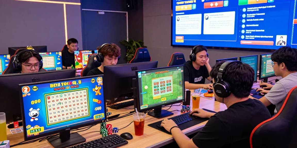 Toto Togel players enjoying an interactive online gaming experience with vibrant displays and engaging atmosphere.
