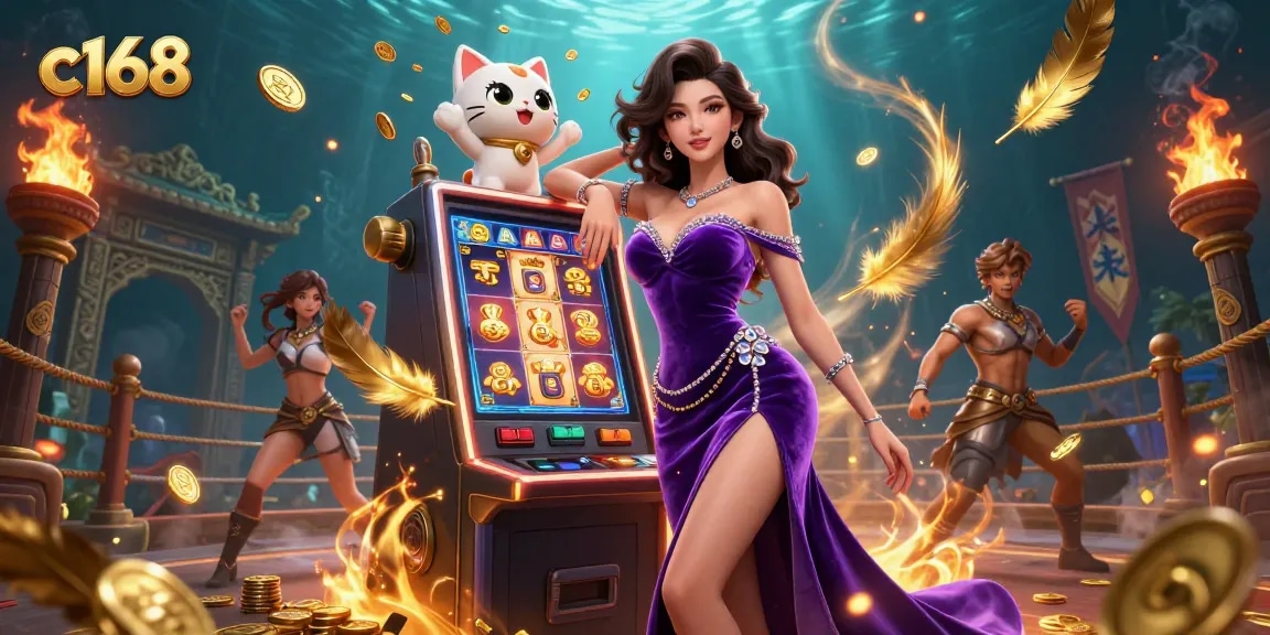 Experience thrilling wins at c168 with a glamorous casino scene featuring stunning visuals and rich game elements.