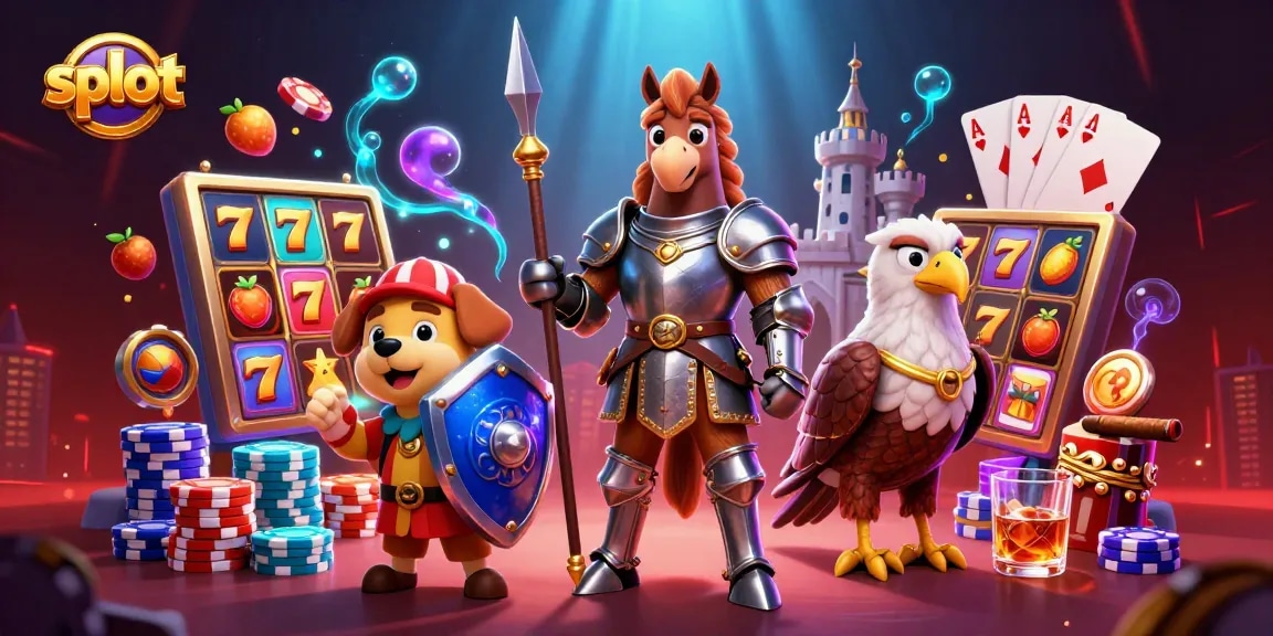Spin the slot reels with medieval characters in a dynamic 3D casino scene, capturing excitement and energy.
