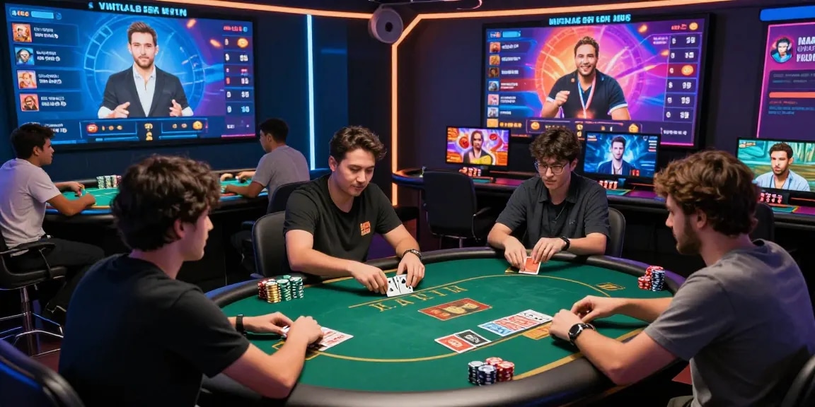 Players enjoying thrilling card games on gamebaidoithuong.is with interactive digital interfaces and vibrant graphics.