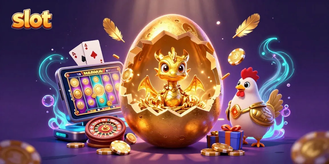 Spin the reels with slot games amidst a vibrant scene of golden fantasy and excitement.