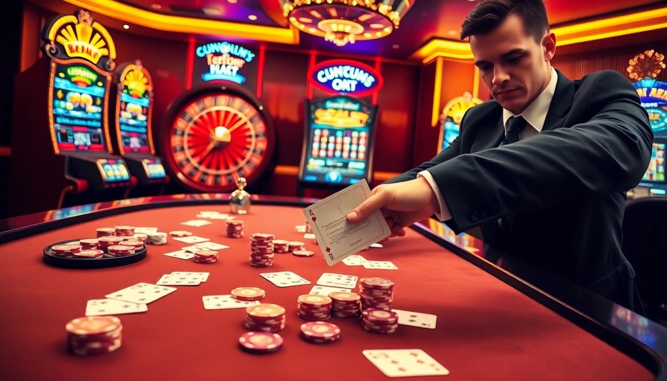 Experience the thrill of betting at https://bem88i.com/ with vibrant casino visuals capturing excitement and luxury.