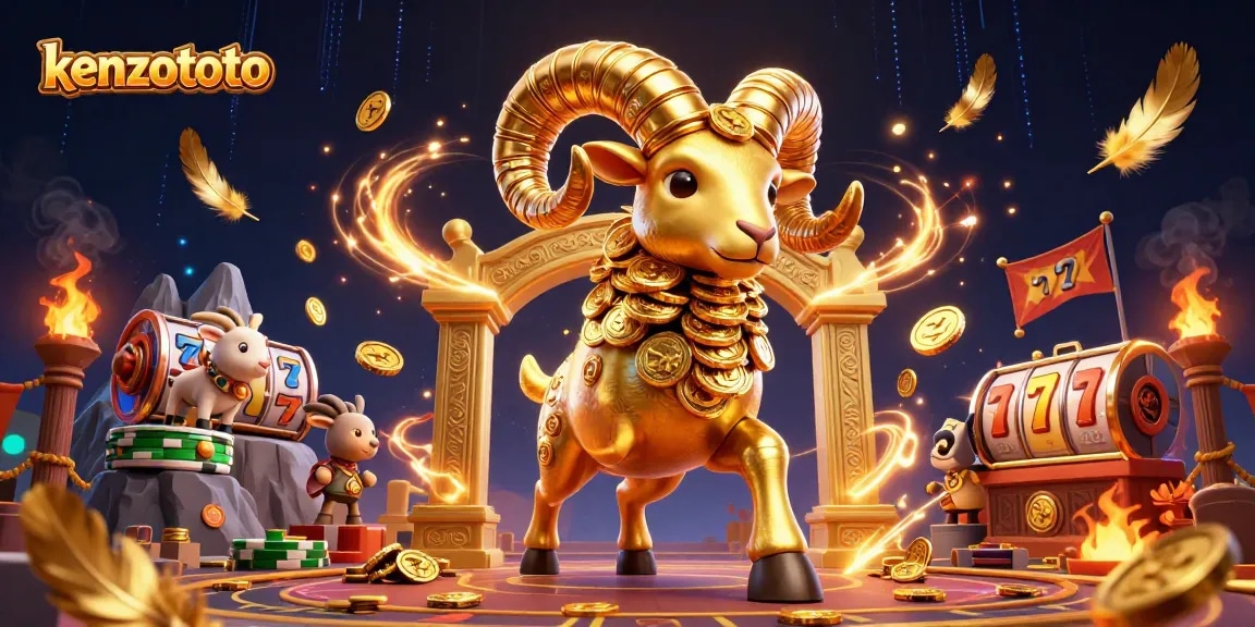 Kenzototo delivers a thrilling slot experience with a golden ram and dynamic gambling elements.
