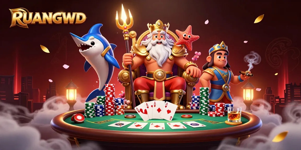 Engaging with RUANGWD's vibrant online gaming experience at a captivating poker table.
