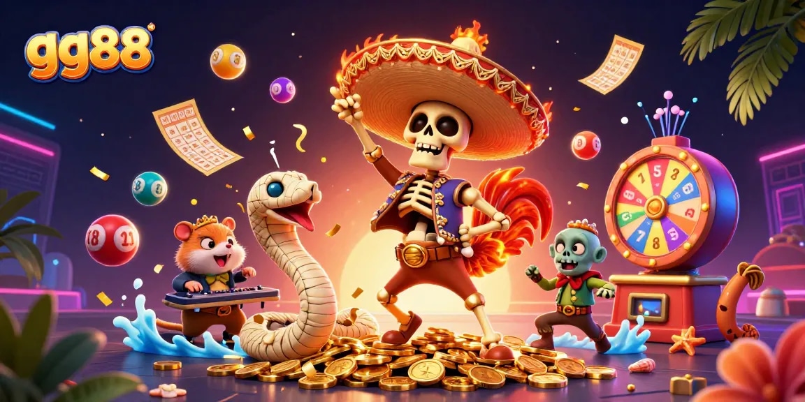 Experience exciting gameplay with gg88 in this vibrant and dynamic casino-themed scene.