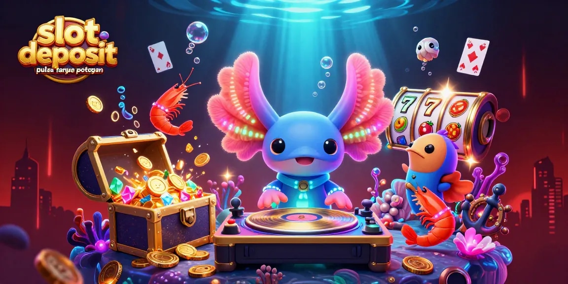 Menangkan slot deposit pulsa tanpa potongan dengan gaya lewat ilustrasi kasino 3D yang penuh warna dan detail.