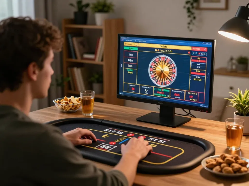 Individual enjoys an exciting z16 online gambling session with live dealer roulette
