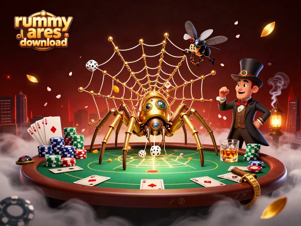 Engage with thrilling gameplay in the rummy ares download scene, featuring intricate details of a steampunk-inspired gaming world.