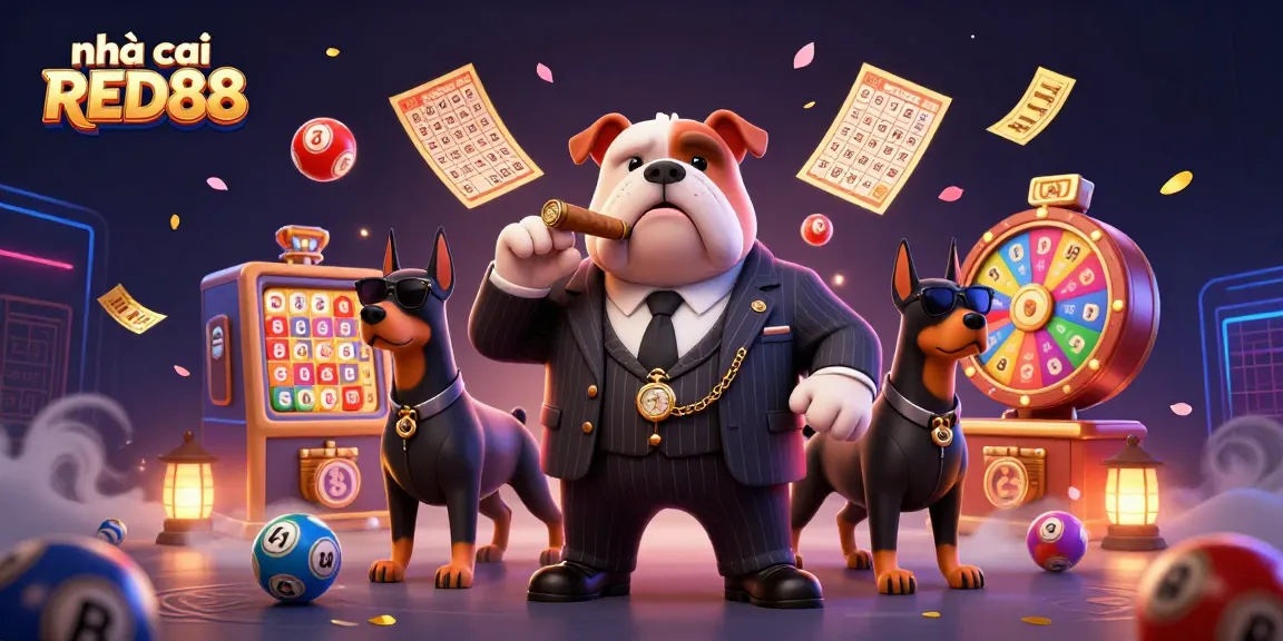 Engage with nhà cái RED88 through a vibrant 3D cartoon illustration of gambling excitement.