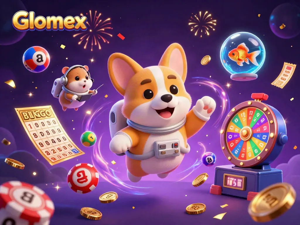 Engage in thrilling gameplay with Glomex in a vibrant space station casino scene.