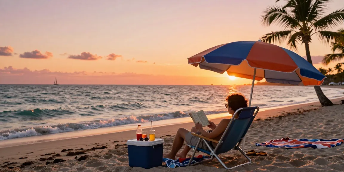 Pengunjung dari https://miami4d.com/ bersantai di pantai Miami saat senja, dikelilingi suasana tenang.