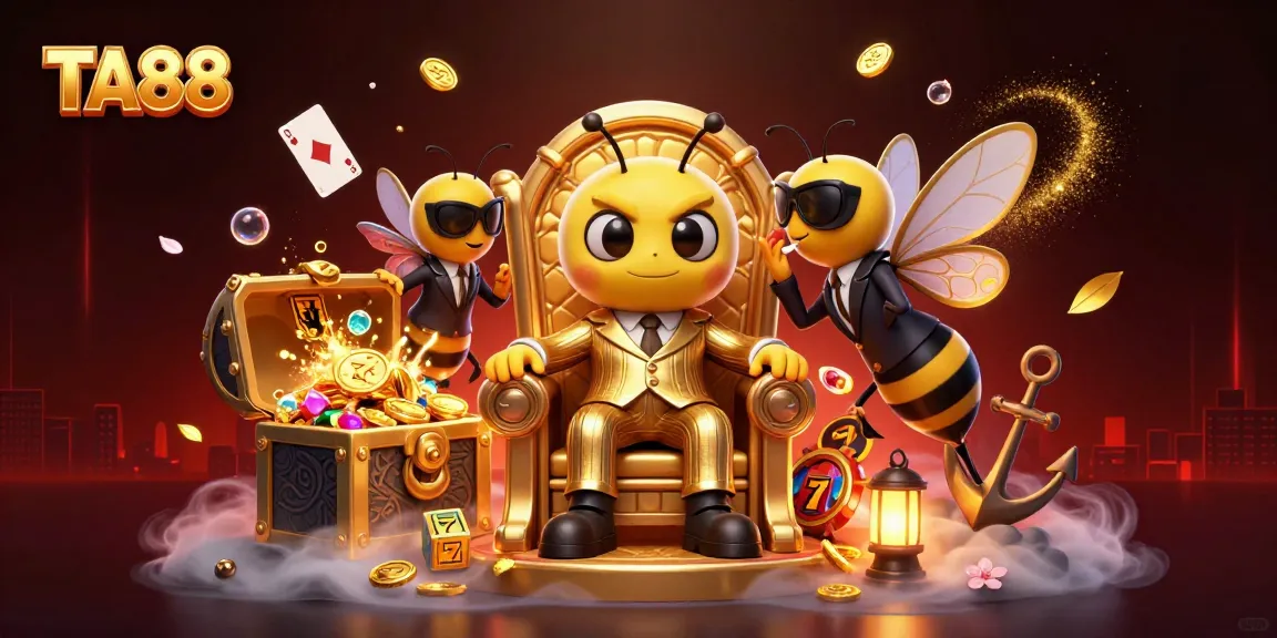 Engage with TA88's vibrant casino scene featuring the bumblebee mob boss and winning elements.