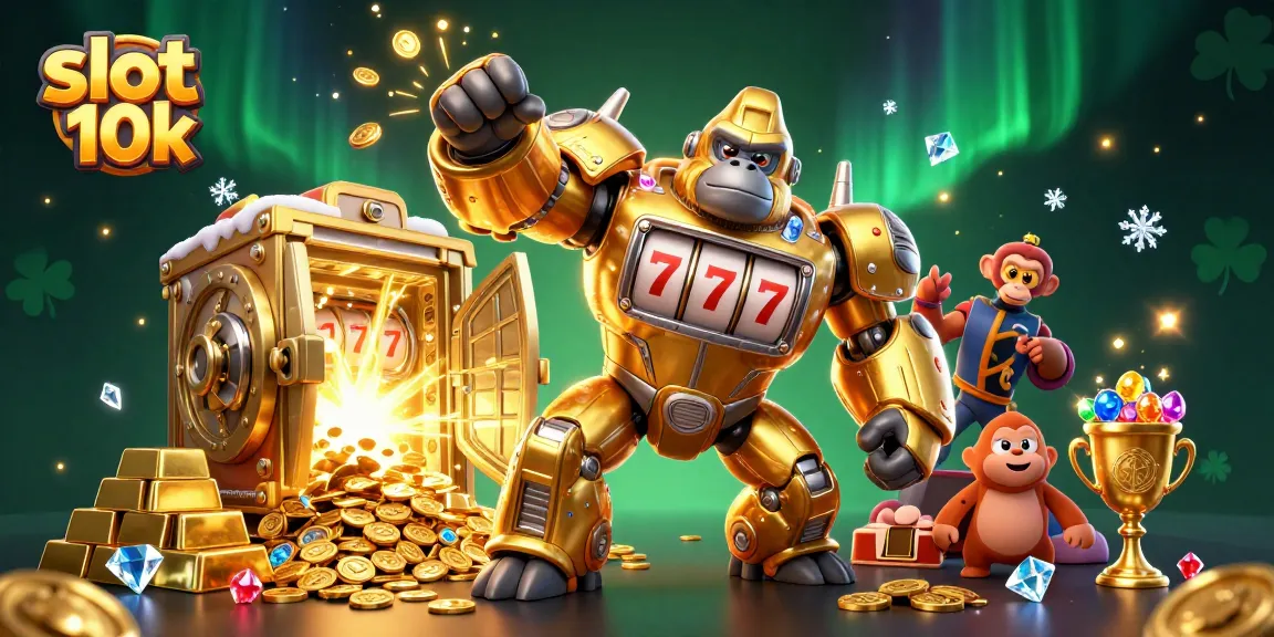 Experience thrilling wins in slots like slot 10k surrounded by gold and vibrant gaming elements.