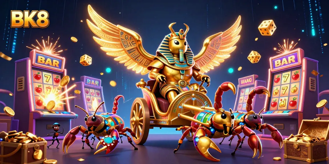 Experience thrilling jackpots at BK8 with a colorful 3D casino scene showcasing vibrant characters and dynamic gaming elements.