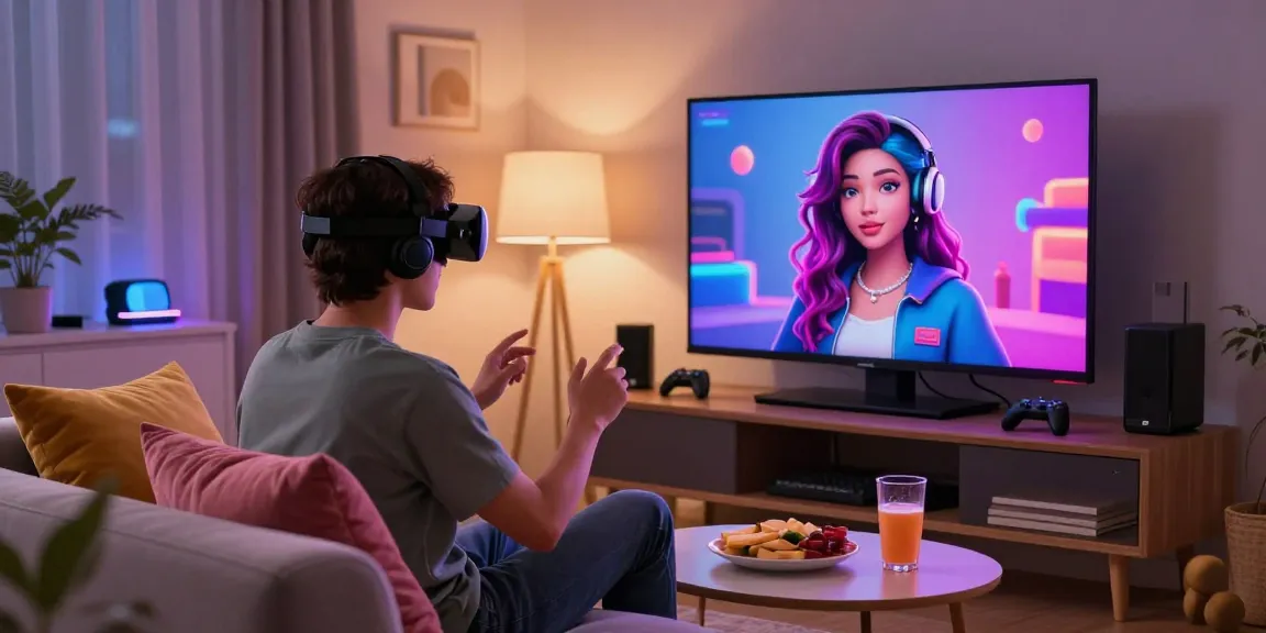 Interactive NSFW AI chat scene with customizable avatars in a cozy home setting, showcasing user experience.