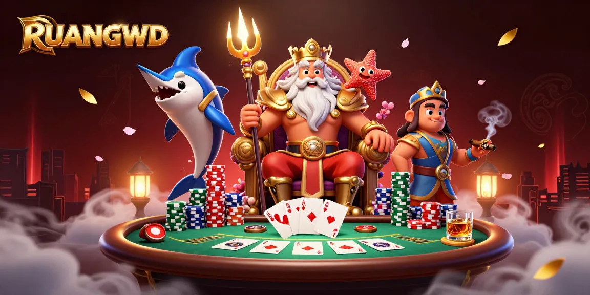 Engaging with RUANGWD's vibrant online gaming experience at a captivating poker table.