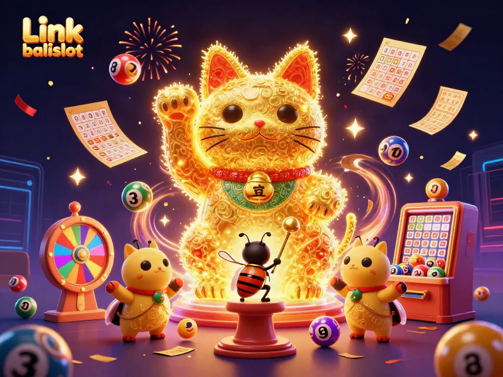 Experience the thrill of winning at Link balislot with a vibrant scene featuring lucky symbols and colorful dynamics.