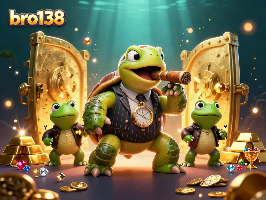 Engage with thrilling games at bro138 featuring a vibrant turtle mob boss and frog enforcers.