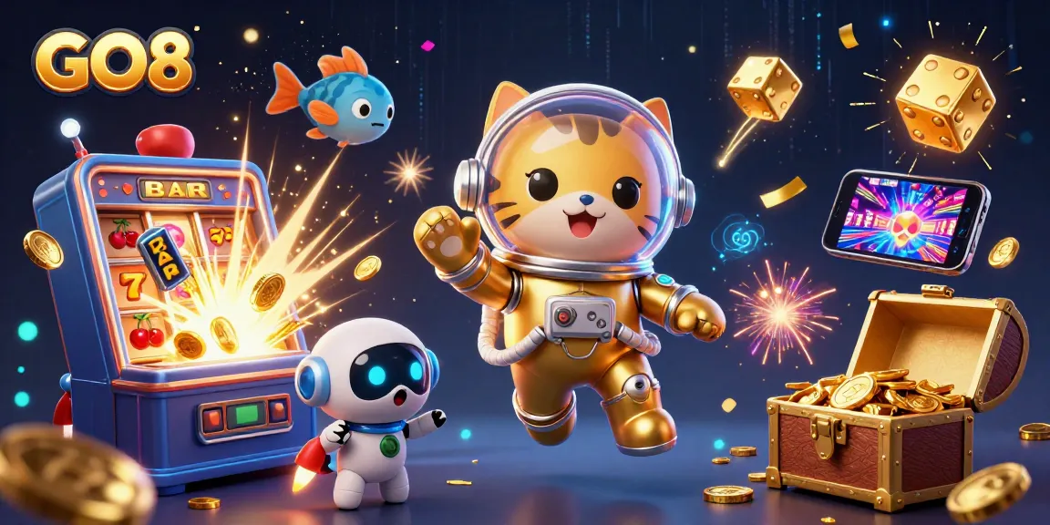 Experience thrilling jackpots at GO8 with colorful slots and engaging characters in a cosmic adventure.