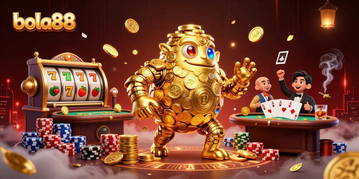 Bola88 delivers exciting slots and gambling action with golden golem and poker elements.