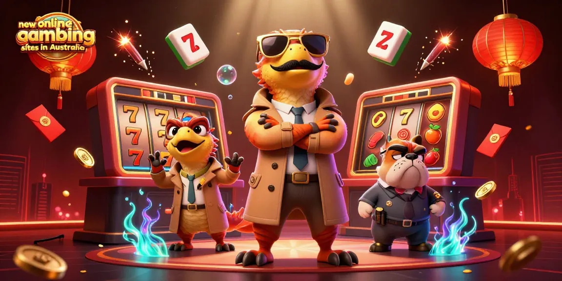 Experience new online gambling sites in Australia with vibrant raptors in a casino scene.
