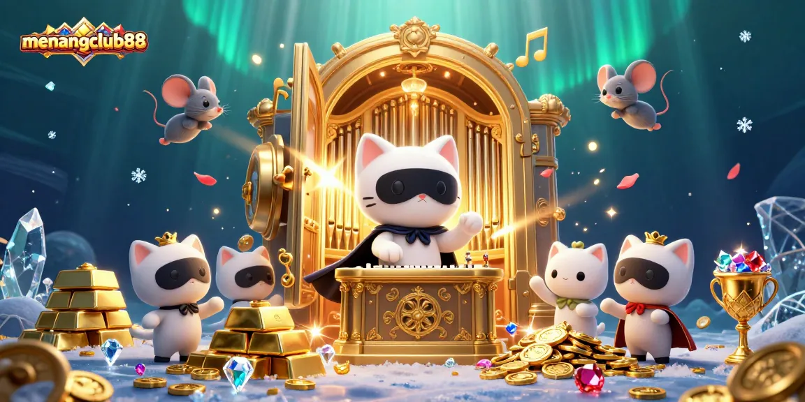 Experience fun at menangclub88 with a captivating casino-themed illustration featuring exciting game elements.