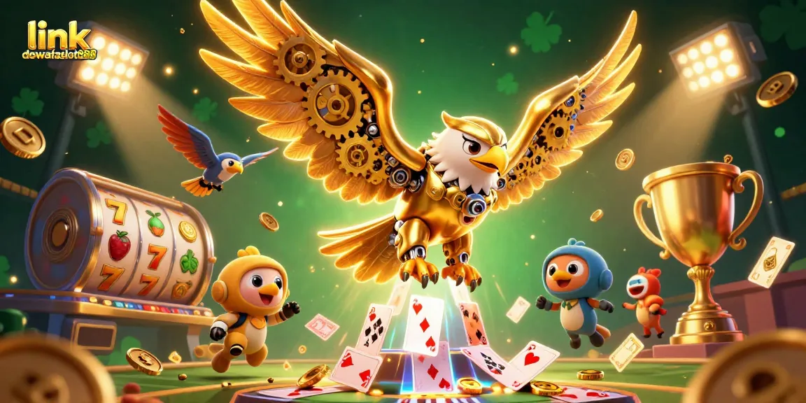 Menangkan permainan di link dewataslot888 dengan simbol slot gacor dan elemen emas yang penuh warna.