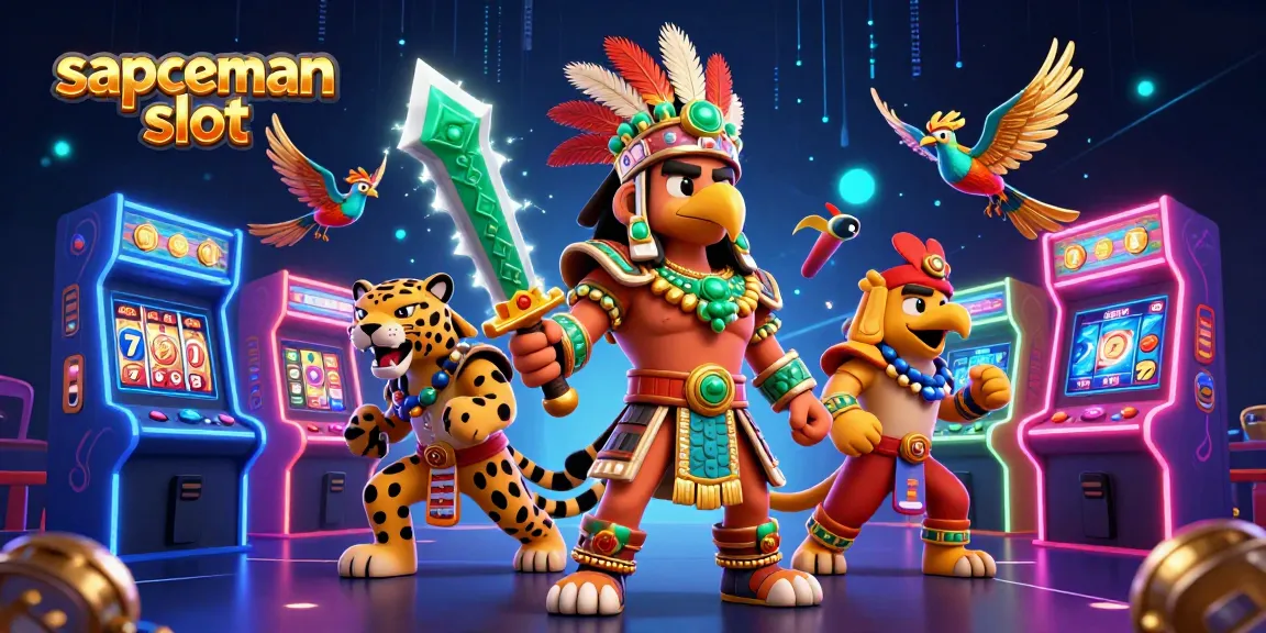 Engage in the thrilling sapceman slot with animated Aztec warriors and colorful gaming elements.